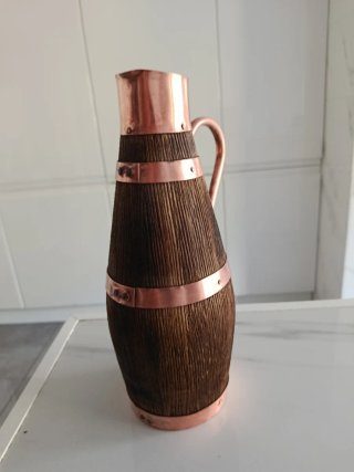 Jarra Antigua Madera y Cobre
