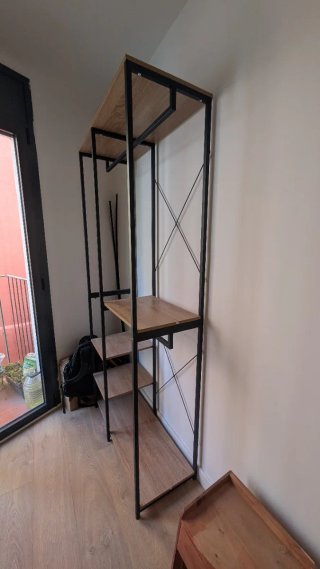 Armario Ropa Abierto Metal Madera