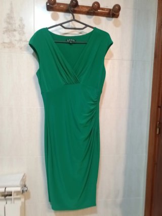 Vestido fiesta Lauren Ralph Lauren verde Talla M