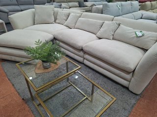 Sofá chaise longue beige 355cm