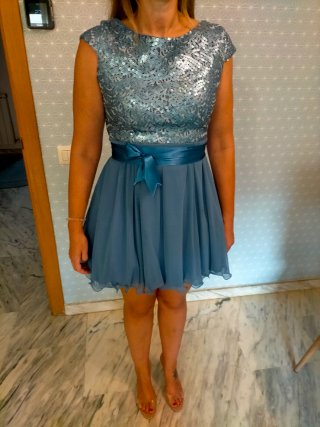 Vestido fiesta lentejuelas azul