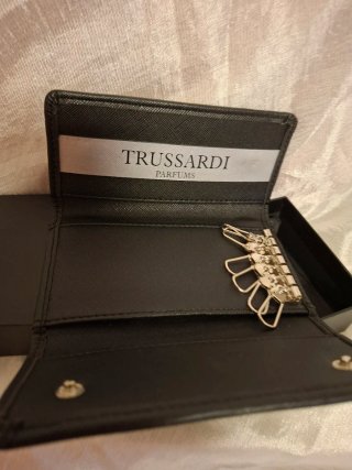 Monedero Llavero Trussardi Negro