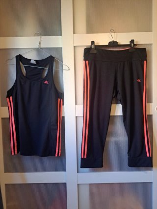 Conjunto Adidas Negro y naranja