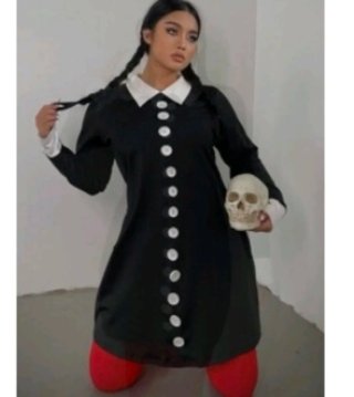Disfraz Miércoles Addams Talla 44 Halloween