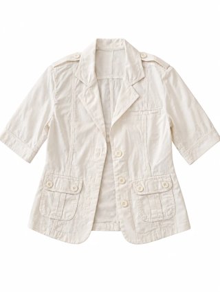 Chaqueta blazer beige manga 3/4