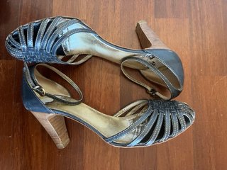 Sandali Scarpe Italiane n.38 Blu Pelle