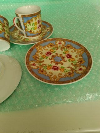 Set 3 Tazzine Caffè Piattino Porcellana Vintage