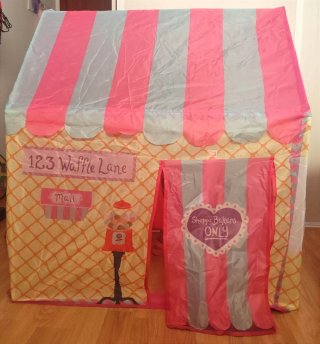 Casita infantil de tela rosa