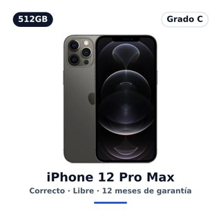 iPhone 12 Pro Max 512GB Grafito · Grado C · Libre