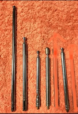 antenas telescópicas radios metálicas