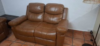 Conjunto Sofás de Piel Marrón