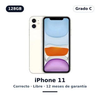 iPhone 11 128GB Blanco · Grado C · Libre