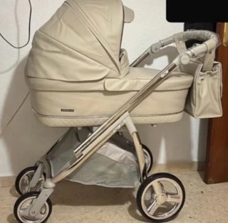 Carro Bebecar Capazo y Silla Paseo Beige