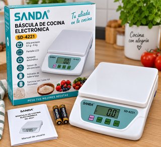 Báscula Cocina Digital 6 kg Precisión 0,1 g, nueva