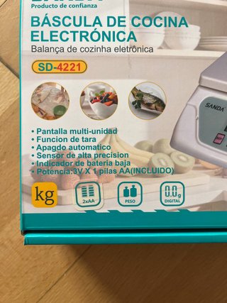 Báscula Cocina Digital 6 kg Precisión 0,1 g, nueva