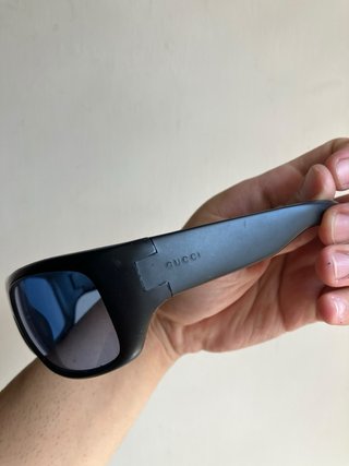 Occhiali Gucci Y2K Vintage Neri Lenti Blu