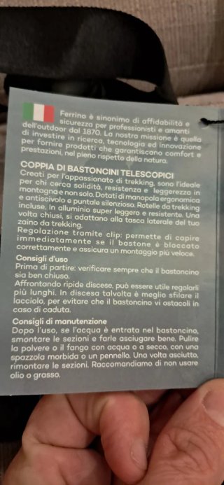 Bastoncini trekking telescopici Ferrino