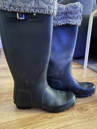 Botas de agua Hunter azul oscuro con calcetin
