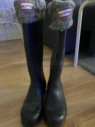 Botas de agua Hunter azul oscuro con calcetin