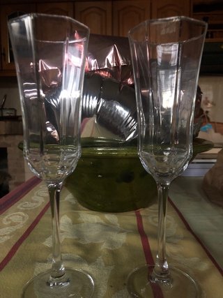 Copas de champán de cristal