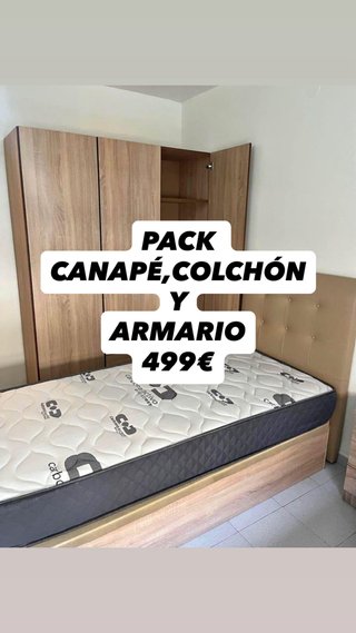 Pack Canapé, Colchón y Armario 499€