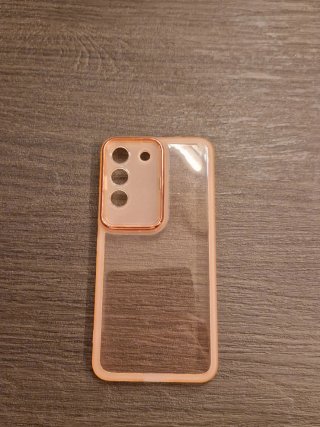 Cover Samsung S22 trasparente bordi rosa