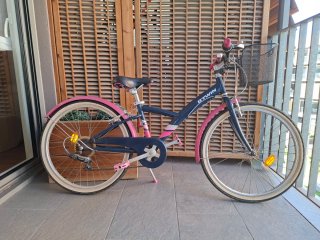 Bicicleta infantil Btwin azul y rosa