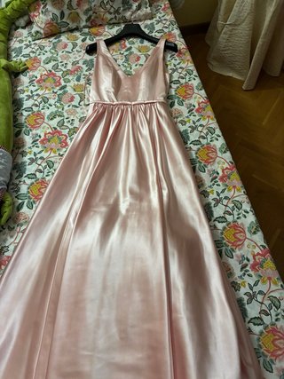 Vestido largo Adolfo Domínguez COSTURA rosa satén