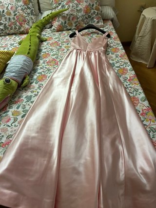 Vestido largo Adolfo Domínguez COSTURA rosa satén