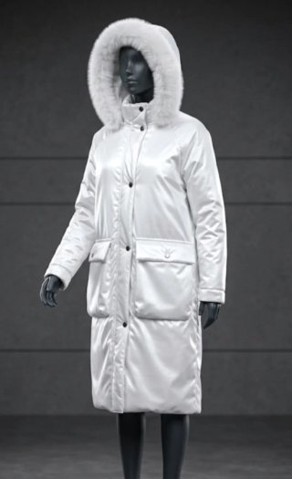 Chaqueta larga acolchada blanco talla M