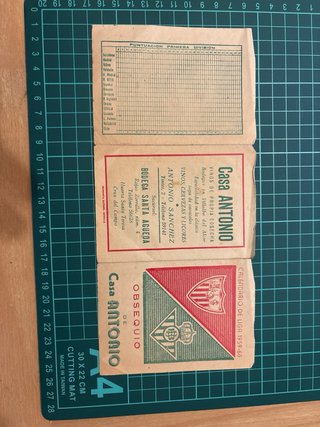 Calendario Liga 1959-60 Obsequio Casa Antonio
