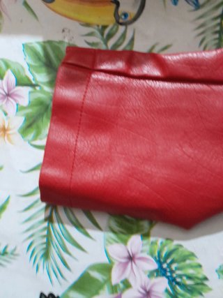 Chiodo in pelle donna rosso