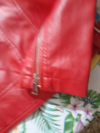 Chiodo in pelle donna rosso