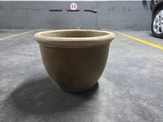 Maceta cerámica marrón beige