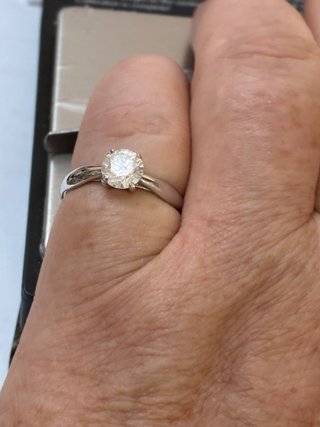 Anillo Oro 18k Diamante Natural 0.96ct F/SI2
