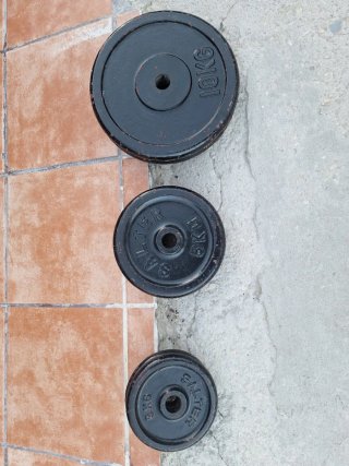 Discos de pesas 10kg, 5kg y 3kg