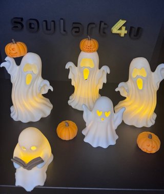 Conjunto Fantasmas LED Decoração Halloween