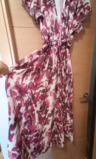 Vestido gasa estampado floral