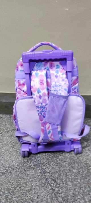 Mochila-carro floral morada
