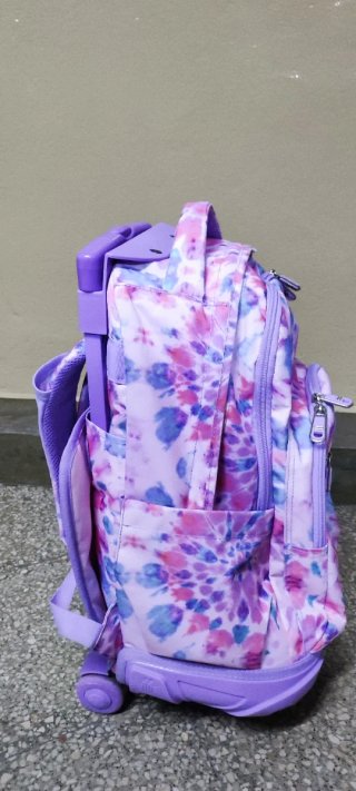 Mochila-carro floral morada