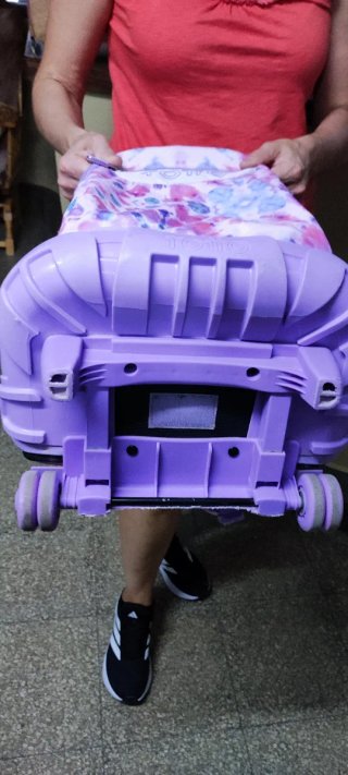 Mochila-carro floral morada
