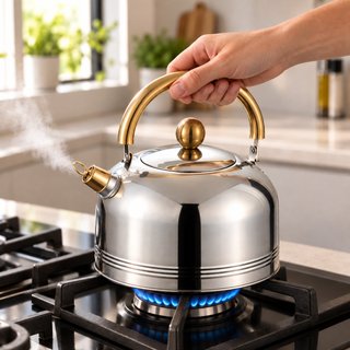Batería cocina 11 piezas inox y oro con hervidor
