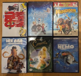 Lote 6 Películas DVD infantiles dibujos Disney