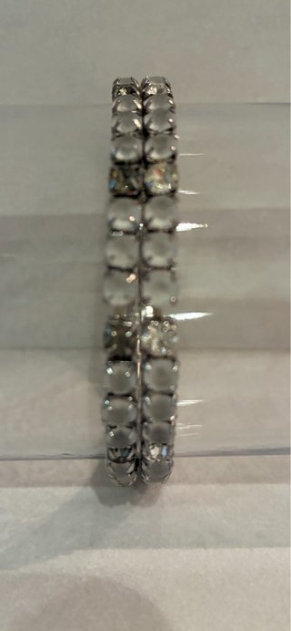 Pulseras elásticas cuarzo blanco y brillantes