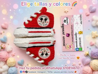 Botitas crochet Miki All Star personalizadas
