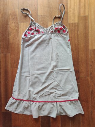 Camisón picardías Etam t. 36 a topos gris / rojo