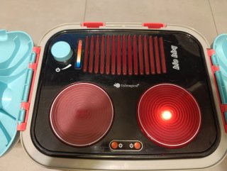 Cocinita de juguete portátil con accesorios