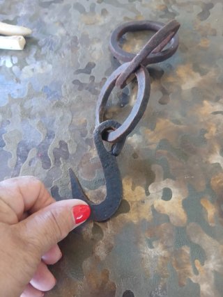 Gancho de hierro vintage 25cm