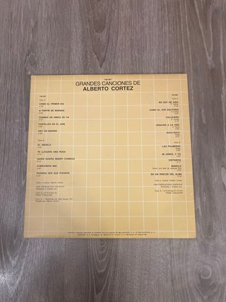 Vinilo Grandes Canciones Alberto Cortez