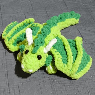 Peluche Drago Verde Amigurumi Uncinetto